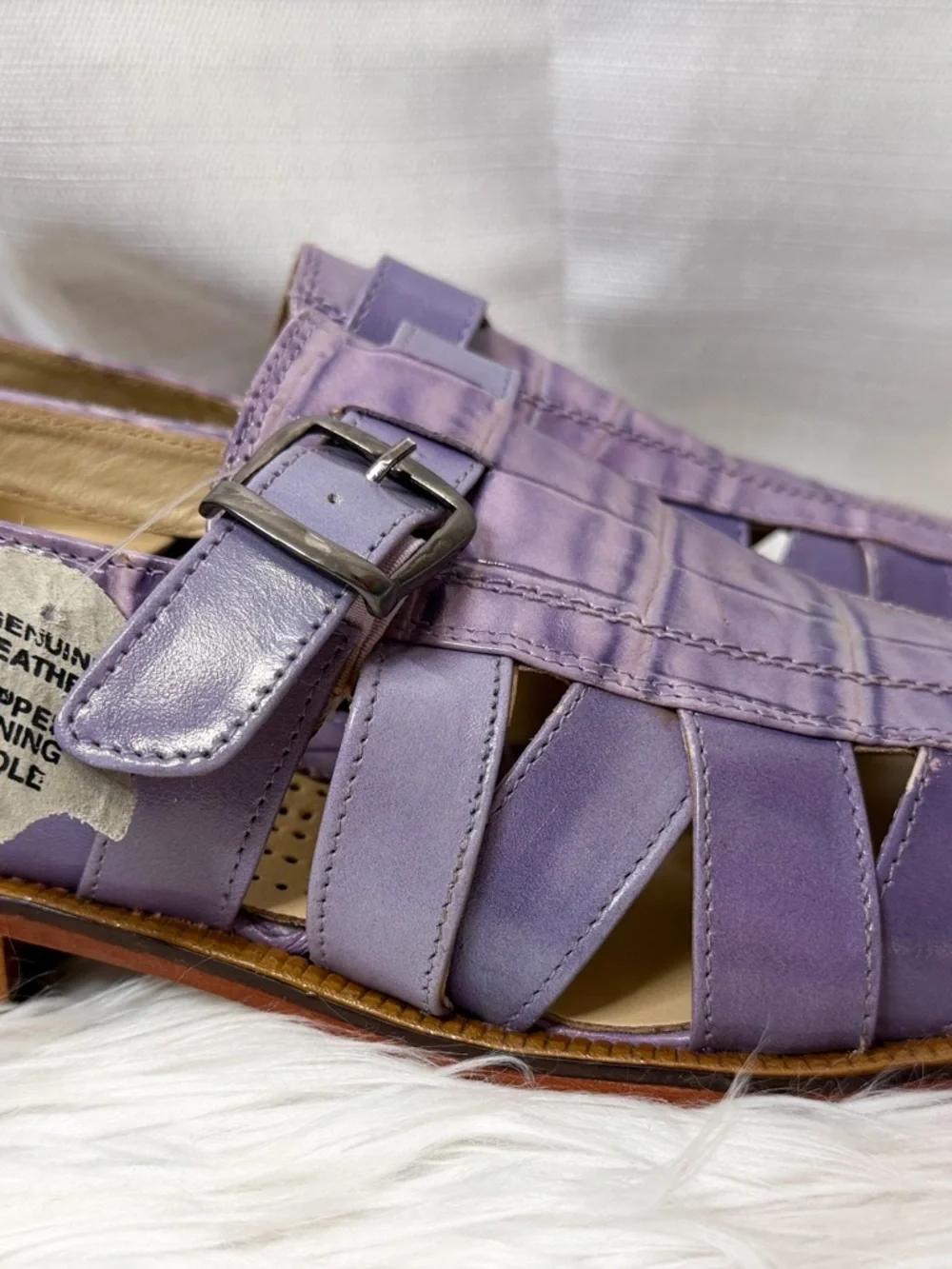 Giorgio Brutini Purple Leather Croc Fisherman Sandals Men’s 10 - Picture 4 of 8